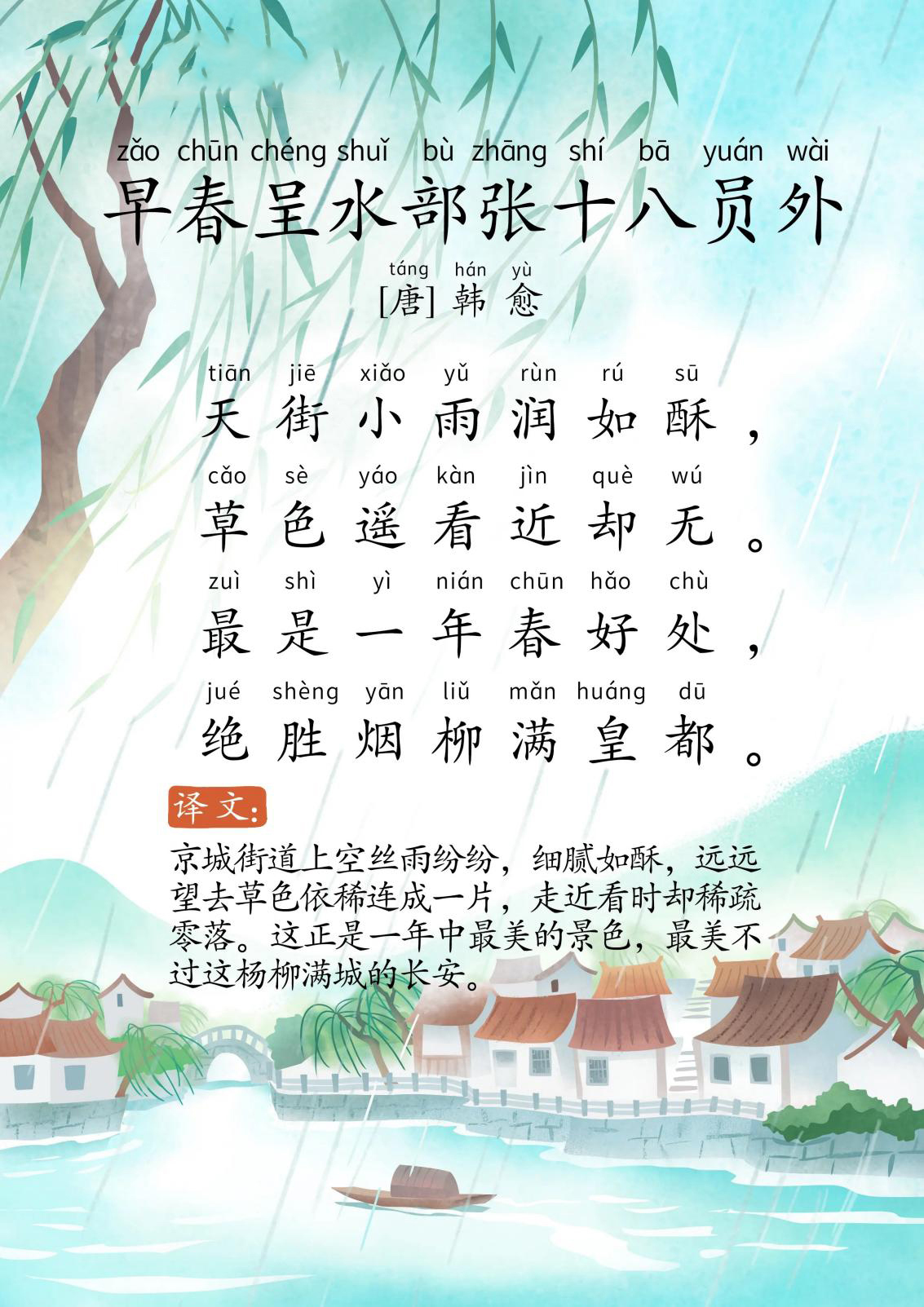 早春呈水部张十八员外